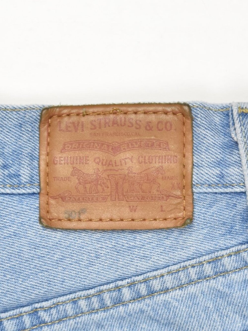 Levi's 501 Denim Cut Off Distressed Jean Shorts - 24 - Picture 7 of 8
